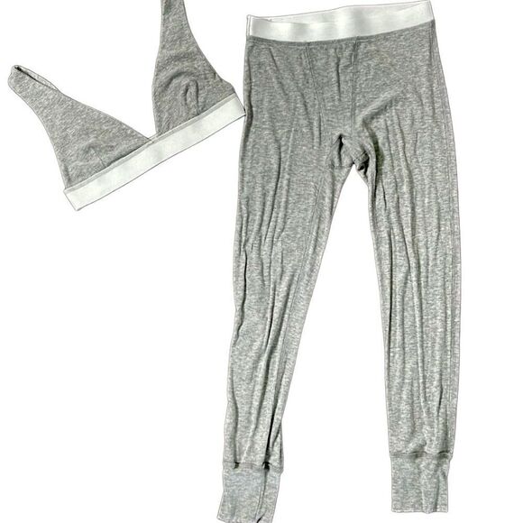 LuFeng Heather Gray Ribbed Lounge Set Size Small - Picture 1 of 5